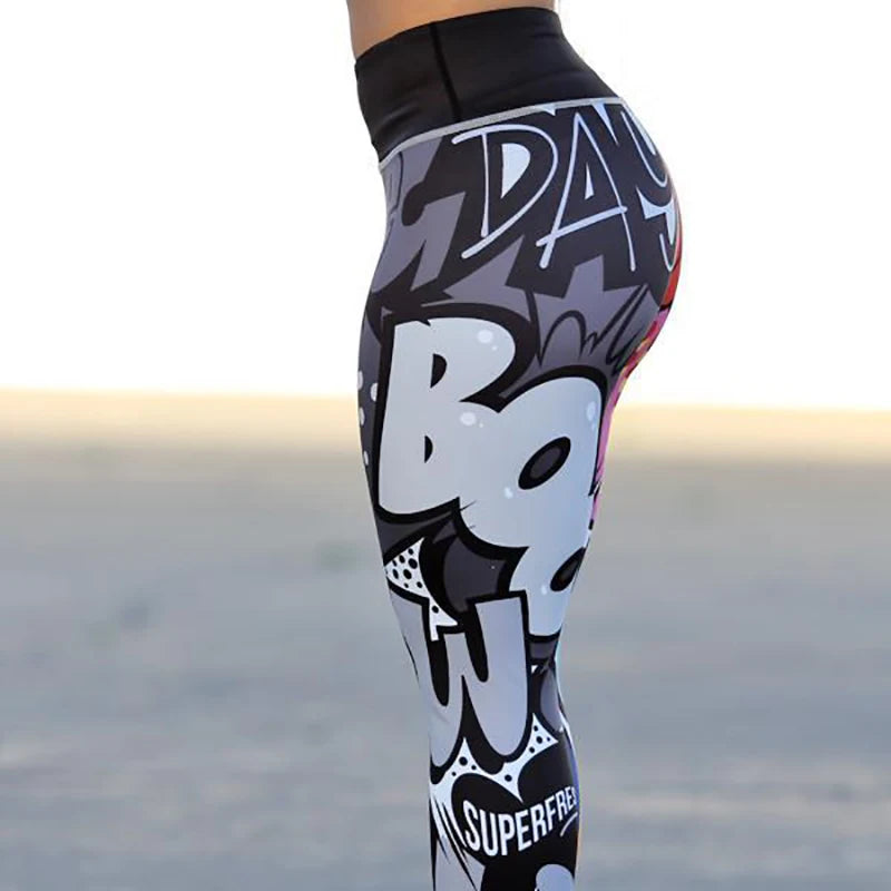 Print Yoga Pants Women Unique Fitness Workout Sports Running Leggings Sexy Push Up Gym Wear Elastic Slim 2025