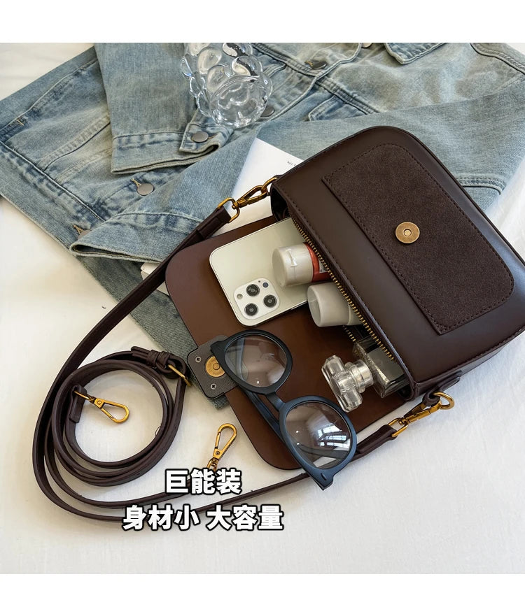 Women's Bag 2025 Autumn and Winter Simple Fashion Small Square Bag Korean Style High-Grade Fashion All-Match Casual Shoulder Bag