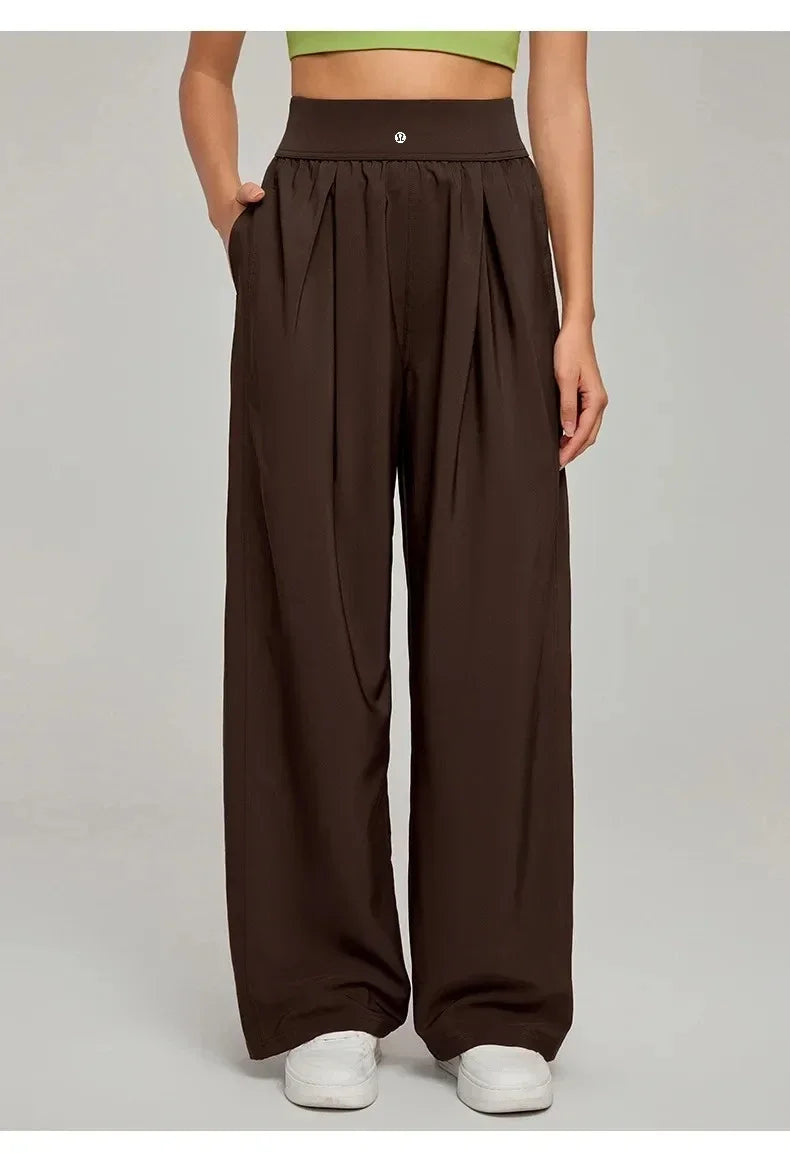 Yoga Sports Pants Women Loose Wide Leg Pants Casual High Waist Fitness Pants