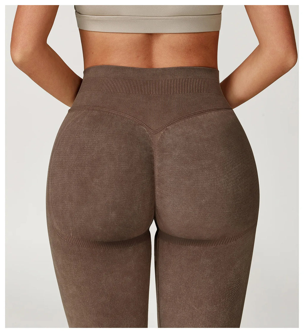 Yoga Pants Impact Leggings Women Seamless Sports Yoga Pant High Waist Ribbed Gym Clothes Fitness Workout Wear Scrunch Bum Tights