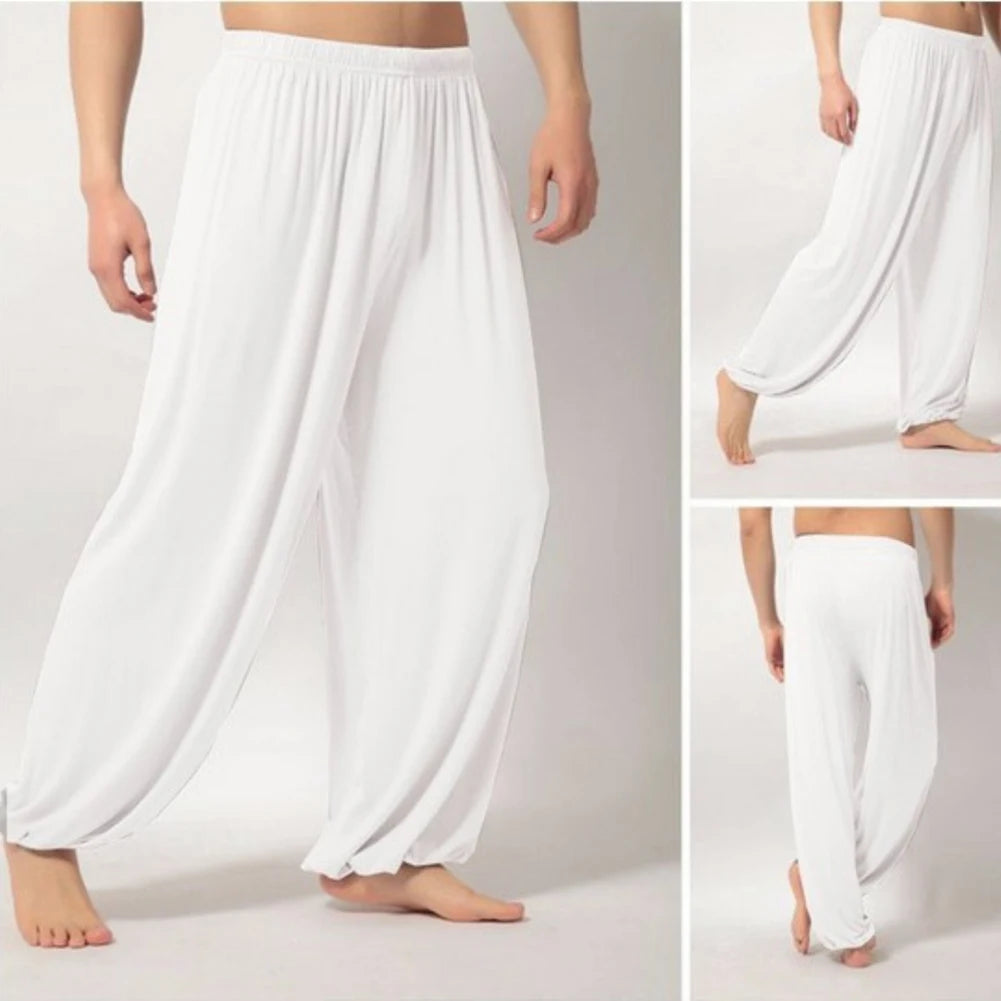 Yoga Pants Men\'s Casual Solid Color Baggy Trousers Belly Dance  Harem  Slacks sweatpants Trendy Loose  Clothing