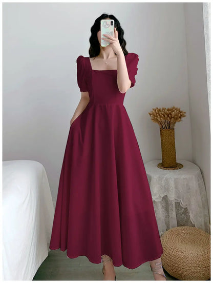 Dresses for Women 2023 Spring New White Dress Women's White Skirt Waist Slimming Temperament Over-the-knee Long Skirt Summer