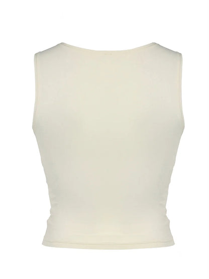 Women Tank Tops with Lace Y2k Cutecore Bow V Neck Skinny Fit Navel Solid Color 2000s Vintage Clothing