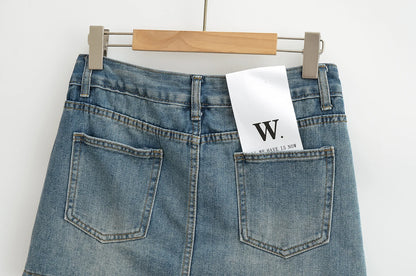 Mini skirts for women high waisted denim skirt black distressed jeans skirts womens 2024 Summer clothes blue jean skirts ripped