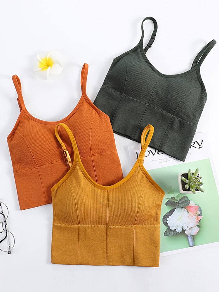 Women Sexy Tops Tube Push Up Bra Female Streetwear Sleeveless Camis Seamless Sport Lingerie Tee Crop Top Bandeau Top Tanks