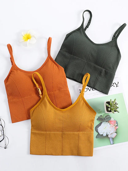 Women Sexy Tops Tube Push Up Bra Female Streetwear Sleeveless Camis Seamless Sport Lingerie Tee Crop Top Bandeau Top Tanks