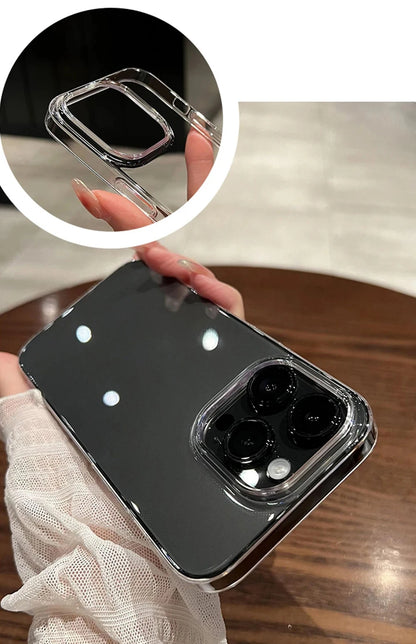 Luxury Shockproof Clear Bumper Cases For iPhone 16 15 14 13 12 11 Pro Max Plus Transparent Soft Acrylic Phone Cover Accessories
