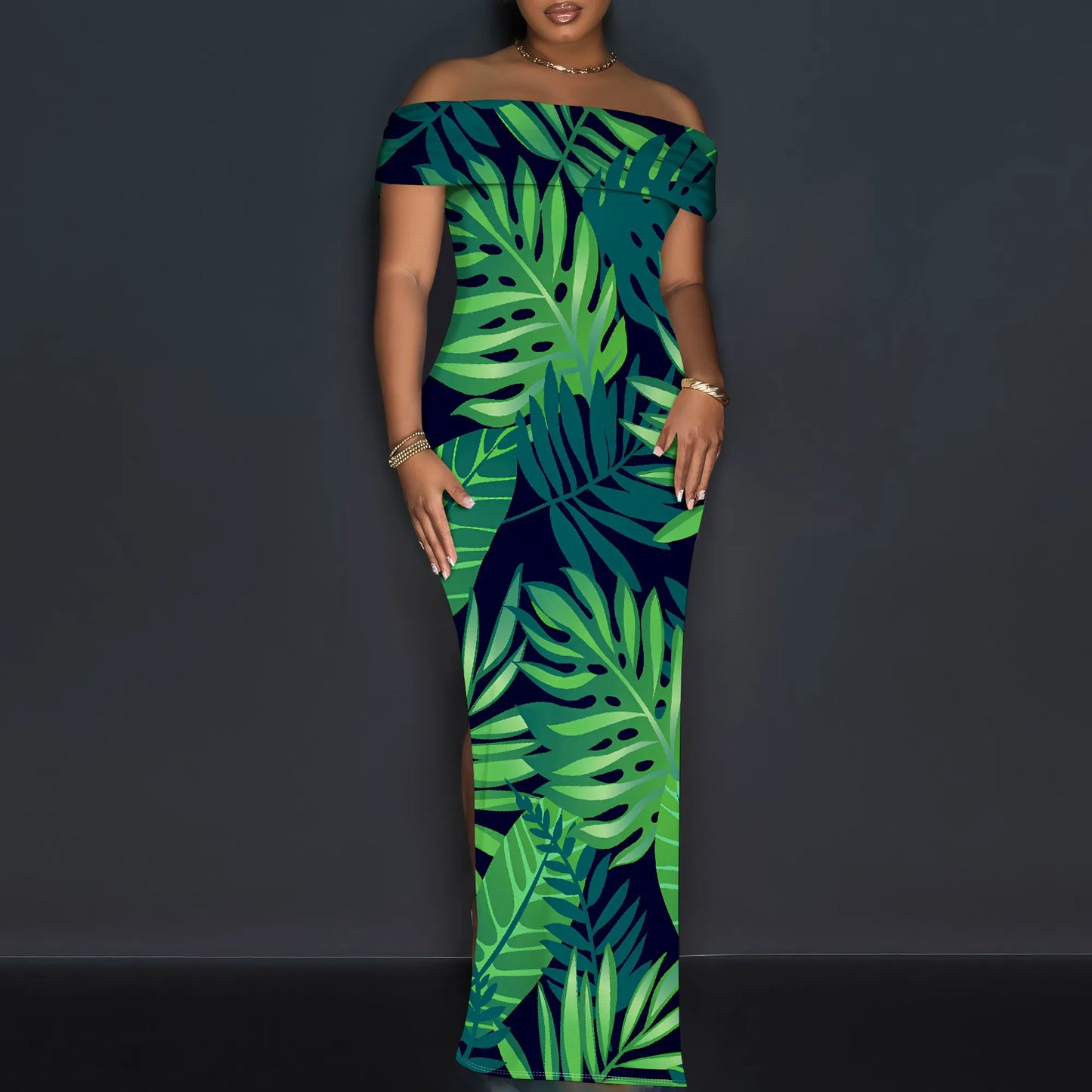 Dress for Women Sexy Dresses Woman Off-Shoulder Maxi Dresses Bodycon Short Sleeves Plus Size Sun Dresses