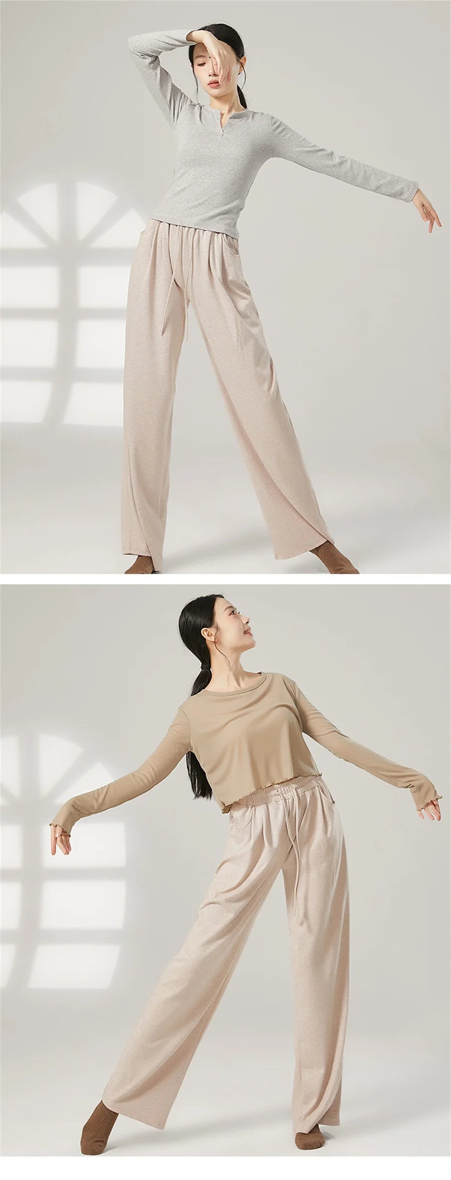 Women Loose Yoga Pants Autumn Soft Drawstring High Waist Modern Dance Sport Wide Leg Clothes Classical Dancing Training Trousers