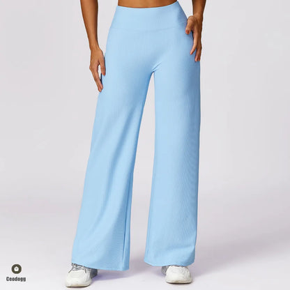 Long Yoga Pants Women Belly Sports Trousers High Waisted Fitness Straight Pants Workout Leggings Autumn Stretchy Trouser XP86