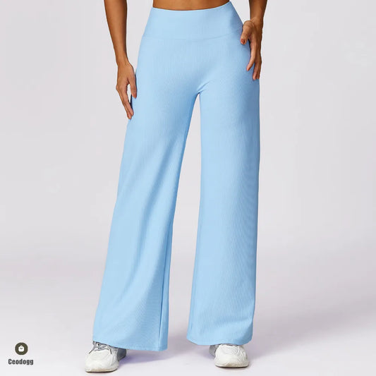 Long Yoga Pants Women Belly Sports Trousers High Waisted Fitness Straight Pants Workout Leggings Autumn Stretchy Trouser XP86