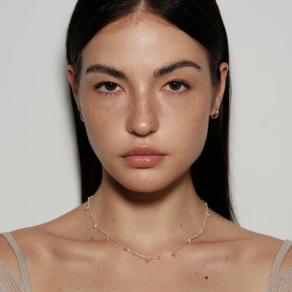 S925 Sterling Silver Necklace Bead Chain Beautiful SimpleMulti Round Bead Pendant For Women Wedding Fine Jewelry Christmas Gifts