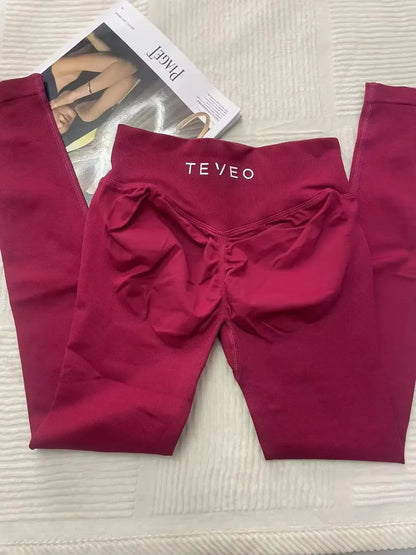 2025 Women's Alphabet Yoga Pants Double-sided High-waisted Quick-drying Fitness Wear Outdoor Running Leggings TEVEO summerr