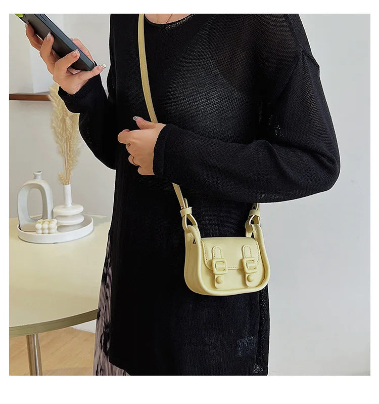 Women Bags Trendy Fashionable Retro Shoulder Bag Casual Crossbody Bag Children Messenger Bag Kids Bags for Girl Solid Wallet 가방