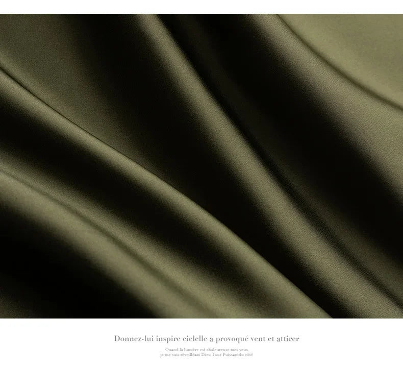 Woman T-shirts Elegant SILK Satin Blouse Sleeveless Female Summer 2023 Casual Loose Tanks and Camis Solid Green Tops for Women