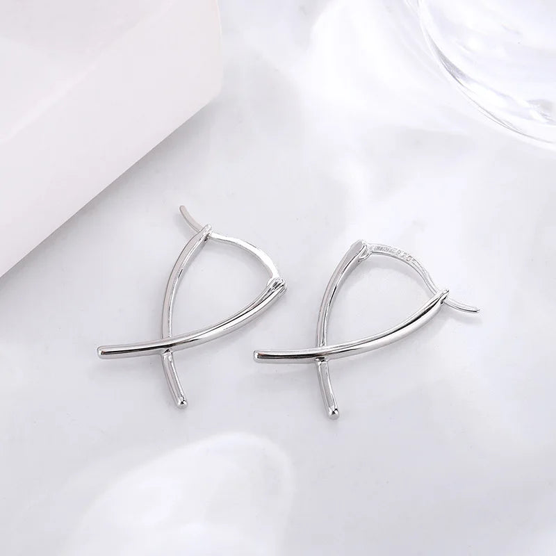 Trendy Jewelry Simply Earrings Unique Geometry Earrings For Women Gift Earings Fashion Jewelry Korean Silver Color Earrings