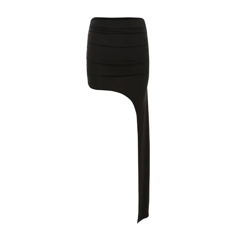 Asymmetrical Skirts For Women Y2k Clothes Solid Color Conjuntos De Falda Sexy Mujer Slim Jupe Femme Été Korean Fashion Clothing