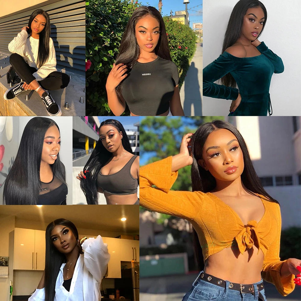Peruvian Hair Weave Bundles 100% Human Hair 1B Hair Extension 1/3 Hair Bundles For Women No Shedding No Tangle Hair Bundles