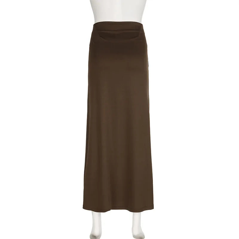 Skirts Women Long Skirt A Line Slim Bodycon Streetwear Club High Waist Sexy Elegant Splice Y2k Sheath Party Night Summer 2025