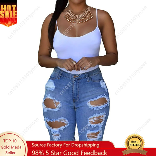 Retro Ripped Jeans Sexy Women Mid Rise Pants Hip Hugging Tight Bermuda Shorts Y2k Hip Hop Trousers Street Fashion Pant