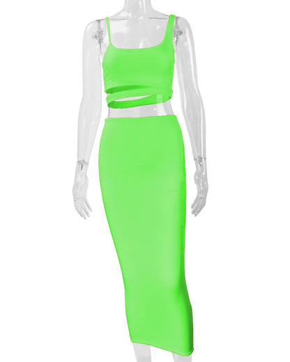 Women Dress Elegant Long Dresses Party Night Dress Women Dresses Woman Female Clothing Sexy Pleated Hollowout Two-piece Dress