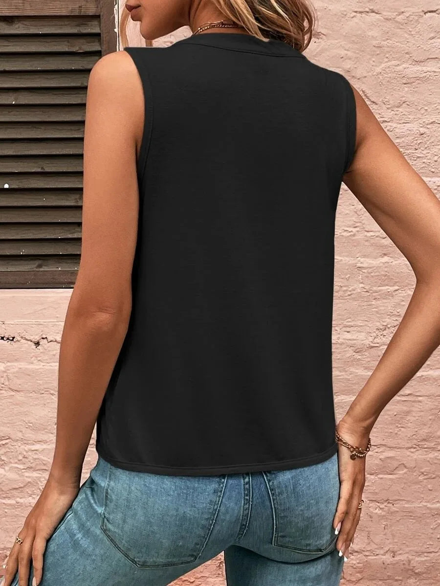 Women's Knitted Top Sleeveless T-shirt Summer New Fashion Style Elegant Pleated V-neck Tank Top Women's Top Tees Loewe Tank Top