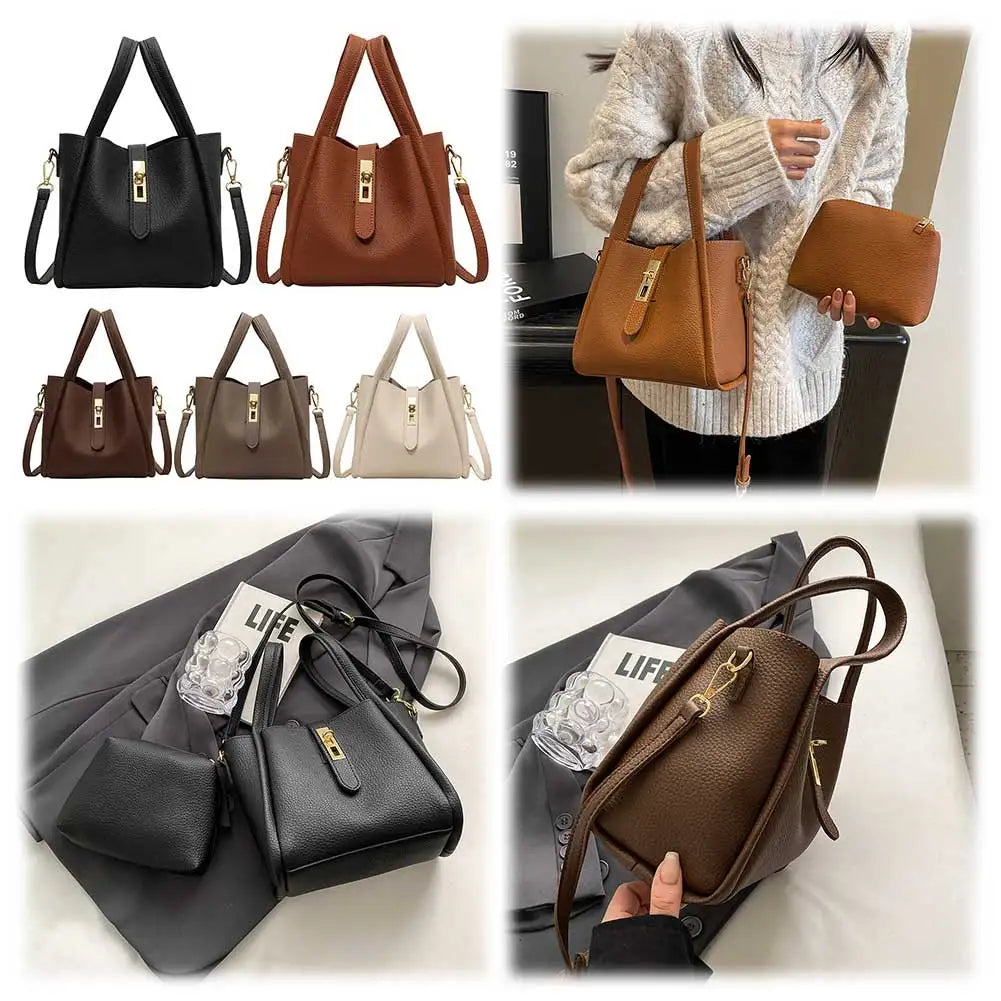 Stylish Bucket Bag for Women with Magnetic Closure Crafted from Durable PU Leather Ideal for Work and Travel Use
