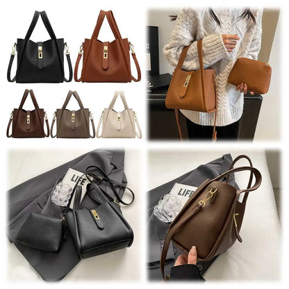 Stylish Bucket Bag for Women with Magnetic Closure Crafted from Durable PU Leather Ideal for Work and Travel Use