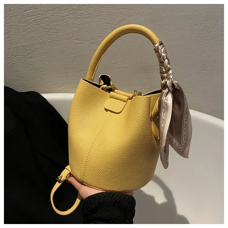 Fashion Women Crossbody Bags Autumn Winter Shoulder Bags Luxury Brand Design Bucket Bag Ladies PU Leather Portable Hand Bags