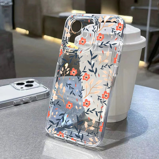 Flower Case For iPhone 11 Cases iPhone 15 12 13 14 16 Pro Max X XR XS Max 14 15 Plus 16Pro iPhone16 Clear Shockproof Cover Funda