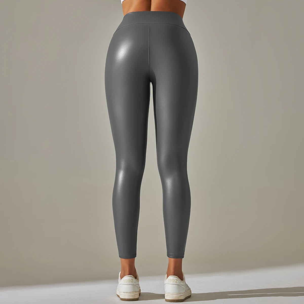 PU Leather Pants Yoga Leggings for External Wear High Waist Leather Sexy Leggings Trousers Women's Stretch Pantalon