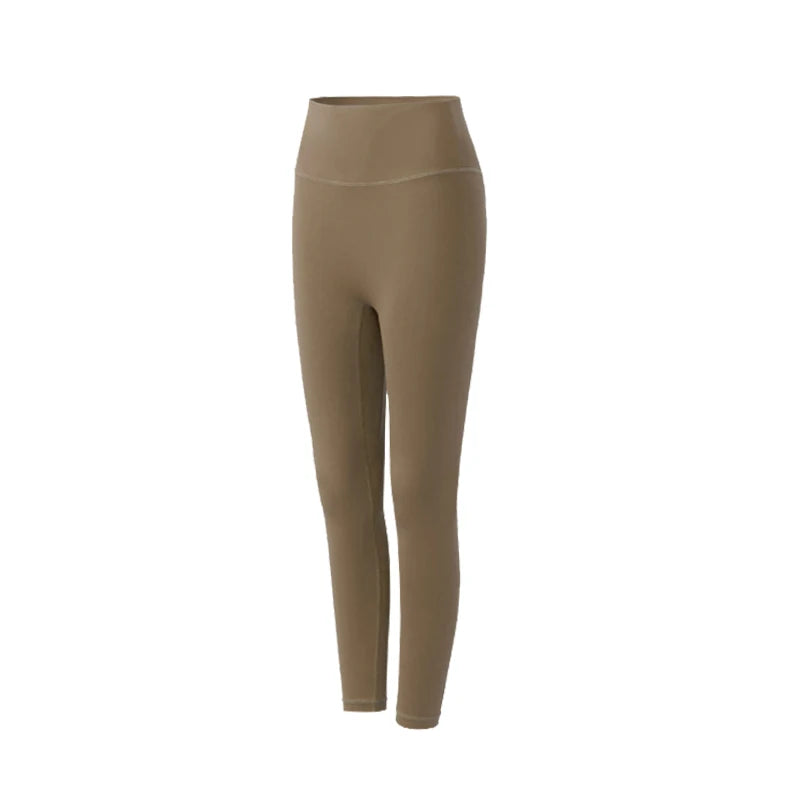 Yoga Pants Without Embarrassment and Nudity Women's High Waisted and Belly Closed Runningtight Fitting Traceless Fitness Legging