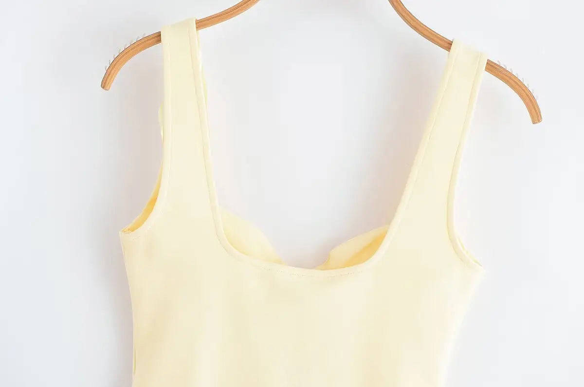 Women's Tops Summer 2025 New Elastic Tight-Fitting Elegant Summer Holiday Tops Women's Street Chic Youth Fashion Joker Vest Tops