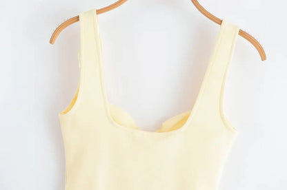 Women's Tops Summer 2025 New Elastic Tight-Fitting Elegant Summer Holiday Tops Women's Street Chic Youth Fashion Joker Vest Tops