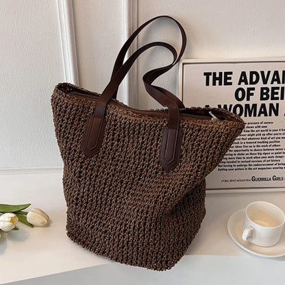 Women Shouder Bag Bohemian Straw Underarm Bag Summer Beach Woven Armpit Bag Large Casual Crochet Tote Bag Shopping Bags