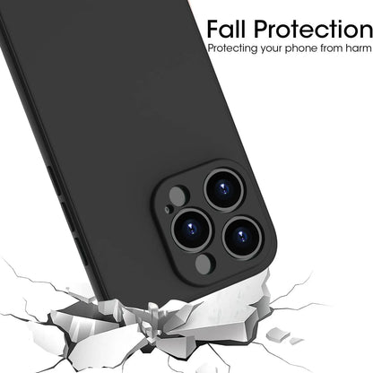 Shockproof Black Phone Case For iPhone 16 15 Pro Fundas For iphone 11 12 13 14 Pro Max 15 Plus Camera Protection Back Cover Case