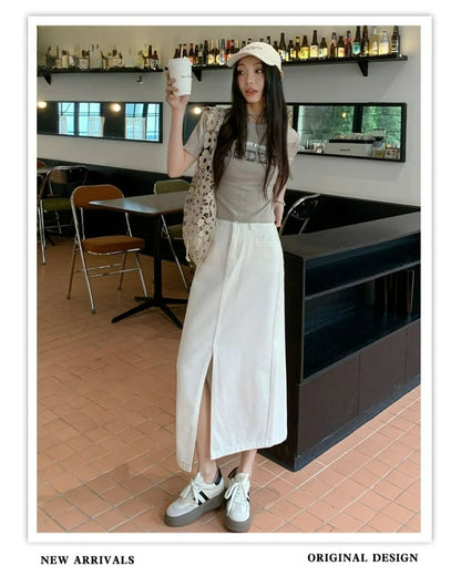 Casual High Quality Maxi Denim Skirts for Women Summer 2025 Fashion White Jeans Dress Long Y2k Medium-length A- Line Skirt Denim
