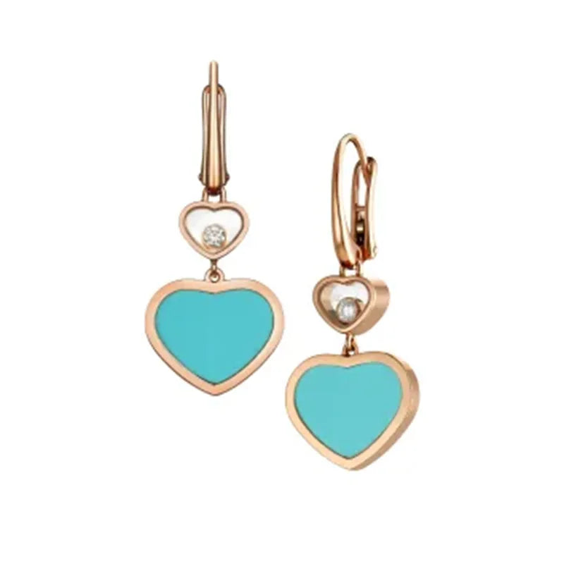 Heart Earrings for Women, 18K Gold Plated Diamond Heart Stud, Fashion Minimalist Versatile Dangle, Gift for Her Girlfriend