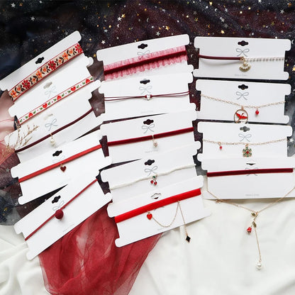 Fashion Lace Necklace For Women Adjustable Elegant Snowfake Strawberry Pendant Velvet Choker Necklace Collar Party Jewelry Gift