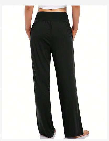 Womens Wide Leg Yoga Pants High Waisted Comfy Casual Loose Pants Workout Plus Size Lounge Sweatpants with Pockets