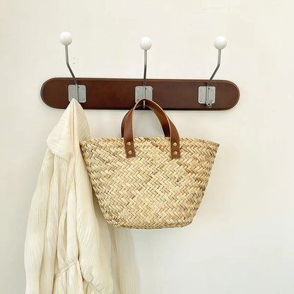 Wicker Woven Basket Bags for Women Handbag Summer Straw Rattan Bag Vacation Travel Beach Bag Handmade Bucket Bags Shopper Tote