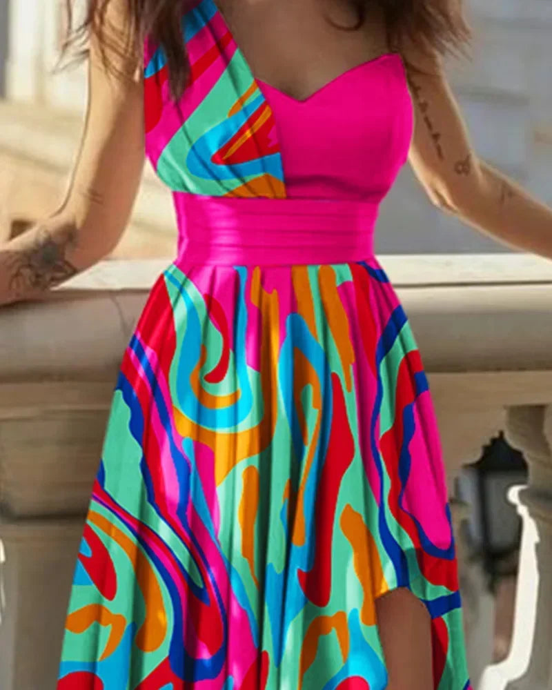 Womens Dresses 2023 New  Pink Solid Dress for Women