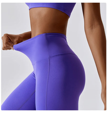 Women's Yoga Pants Nude Feeling Running Speed Dry Buttock Lifting Fitness Pants High Waist Tight Gym Push-Up Sweat Pants