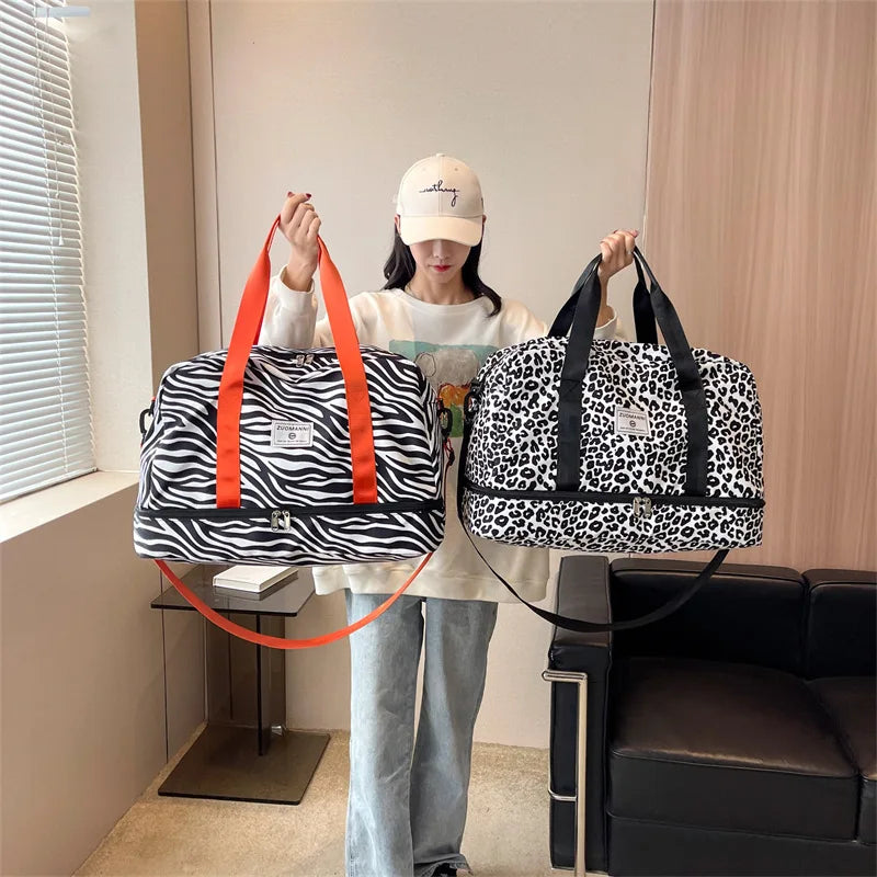 Large Gym Duffel Bag for Women and Men Travel Bag with Shoe and Wet Clothes Compartments Carry On Shoulder Tote Bags