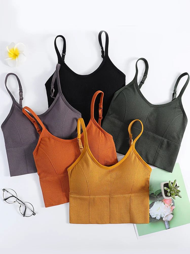 Women Sexy Tops Tube Push Up Bra Female Streetwear Sleeveless Camis Seamless Sport Lingerie Tee Crop Top Bandeau Top Tanks