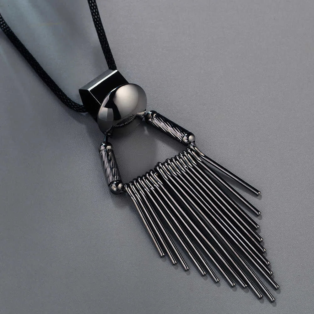 Fashion Long Necklace for Women Collier Femme Vintage Tassel Necklaces & Pendants 2022 Statement Jewelry Collar Mujer Maxi Colar