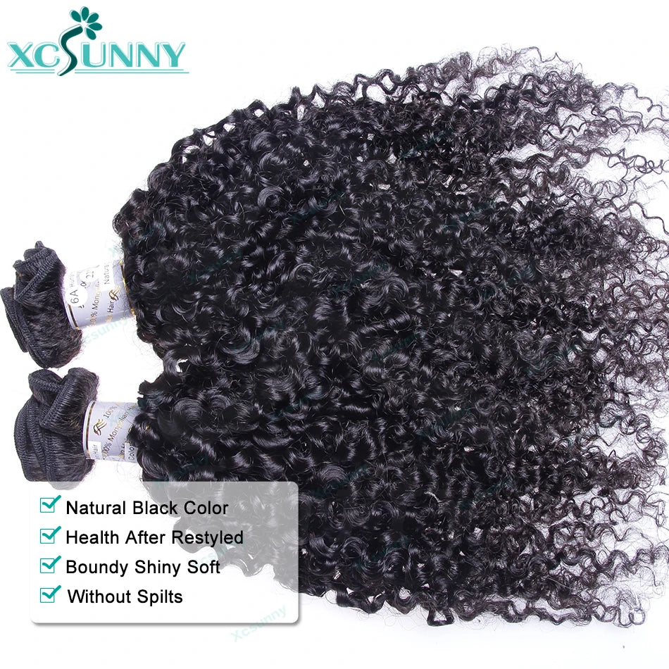Kinky Curly Human Bundles Double Drawn Burmese Kinky Curly Weave Human Hair Weft Hair Extensions For Black Women