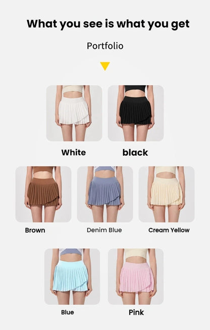 Skirts for women Naked Feel Anti-Bacterial Yoga Skirt Running Tennis Golf Workout Skirt with Built-in Shorts & Ruffle Hem