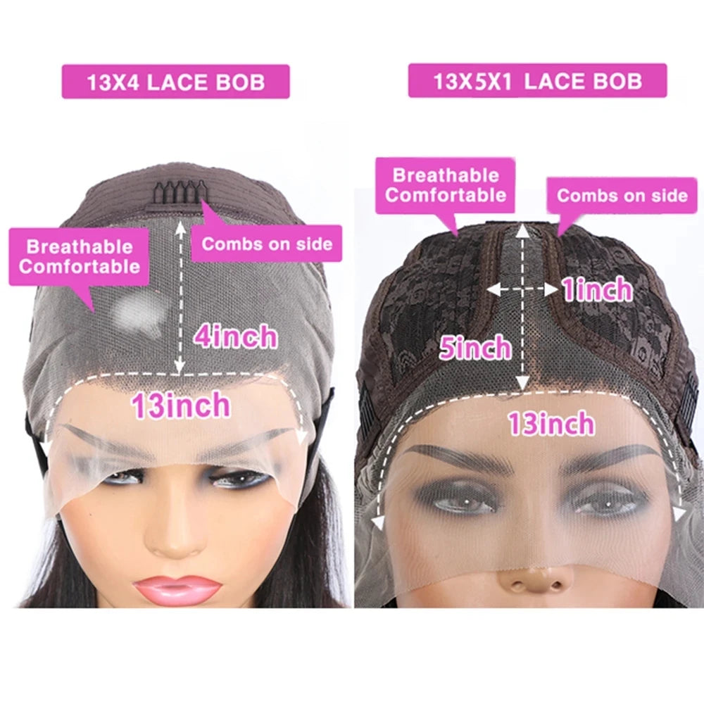 Glueless wigs Wear & Go 100% Human Wigs Water Wave Ready To Wear Short Bob Lace Frontal Brazilian Wig DEEP Curly For Woman Sale