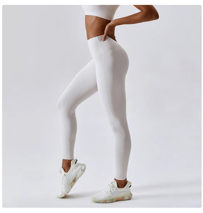 Women's Yoga Pants Nude Feeling Running Speed Dry Buttock Lifting Fitness Pants High Waist Tight Gym Push-Up Sweat Pants
